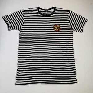 Santa Cruz‎ Striped Skate T-Shirt Mens Large Short Sleeve Logo Graphic Striped